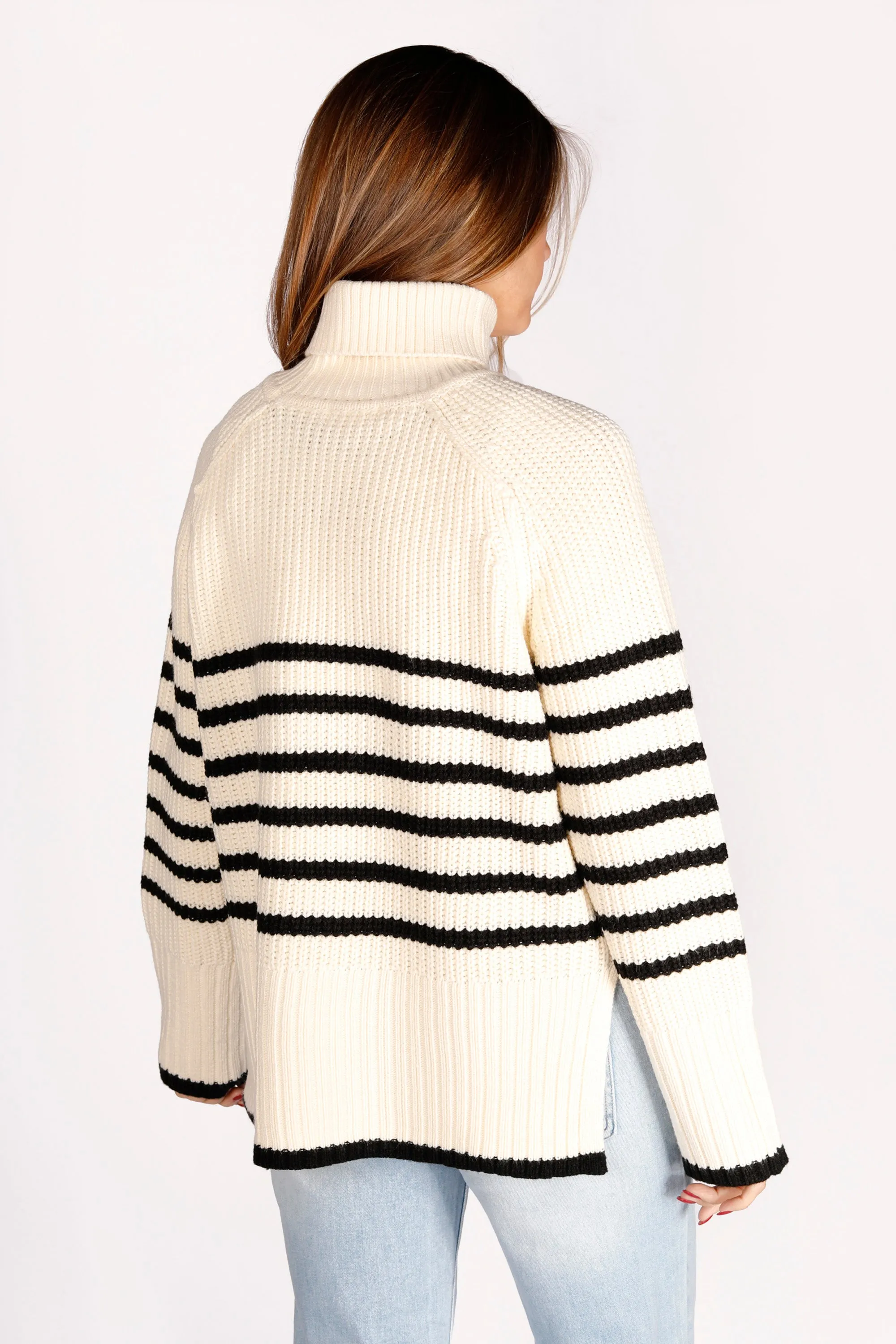 Lona Striped Turtleneck Sweater