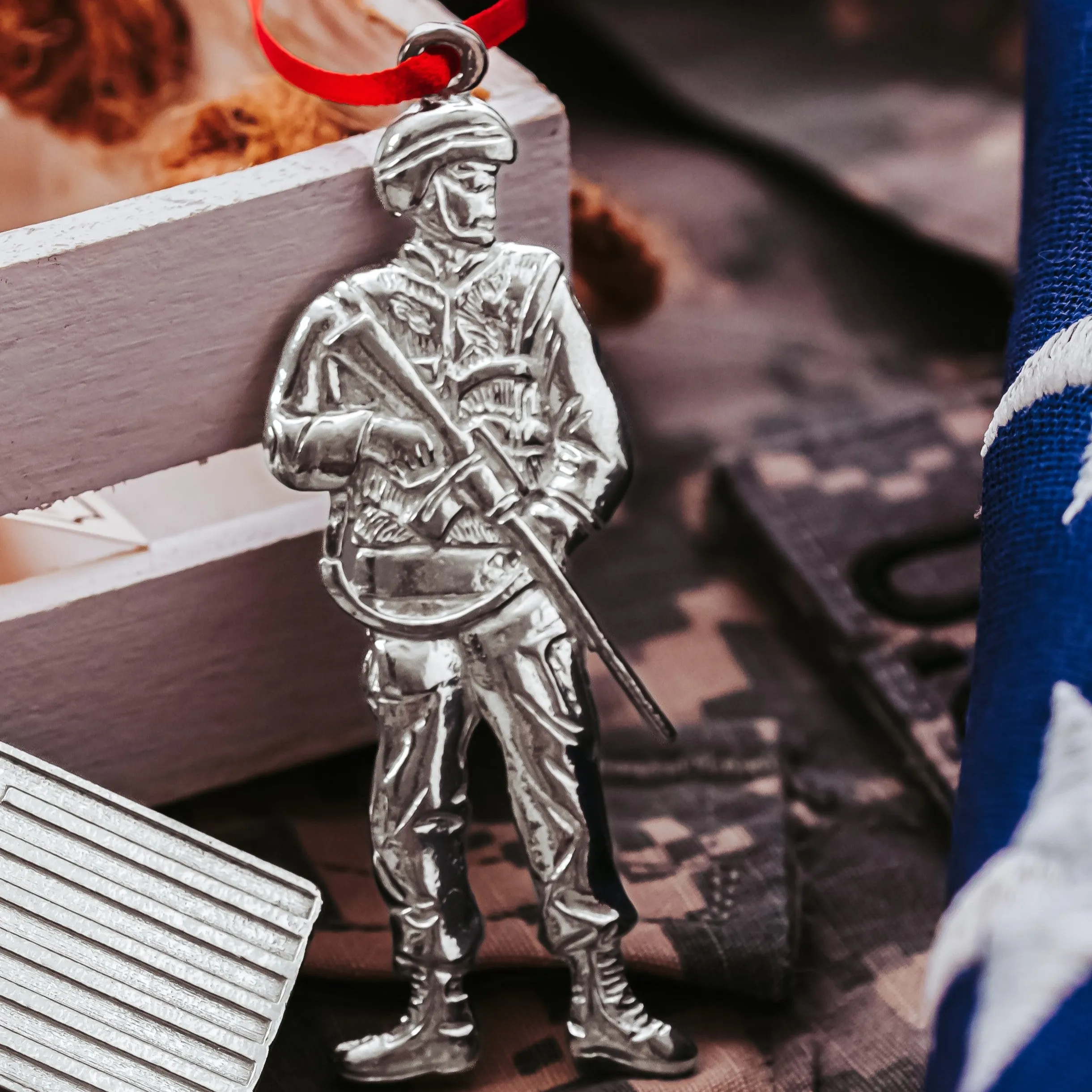 Military Gifts - American Flag - Solider - Anchor - Christmas Ornament