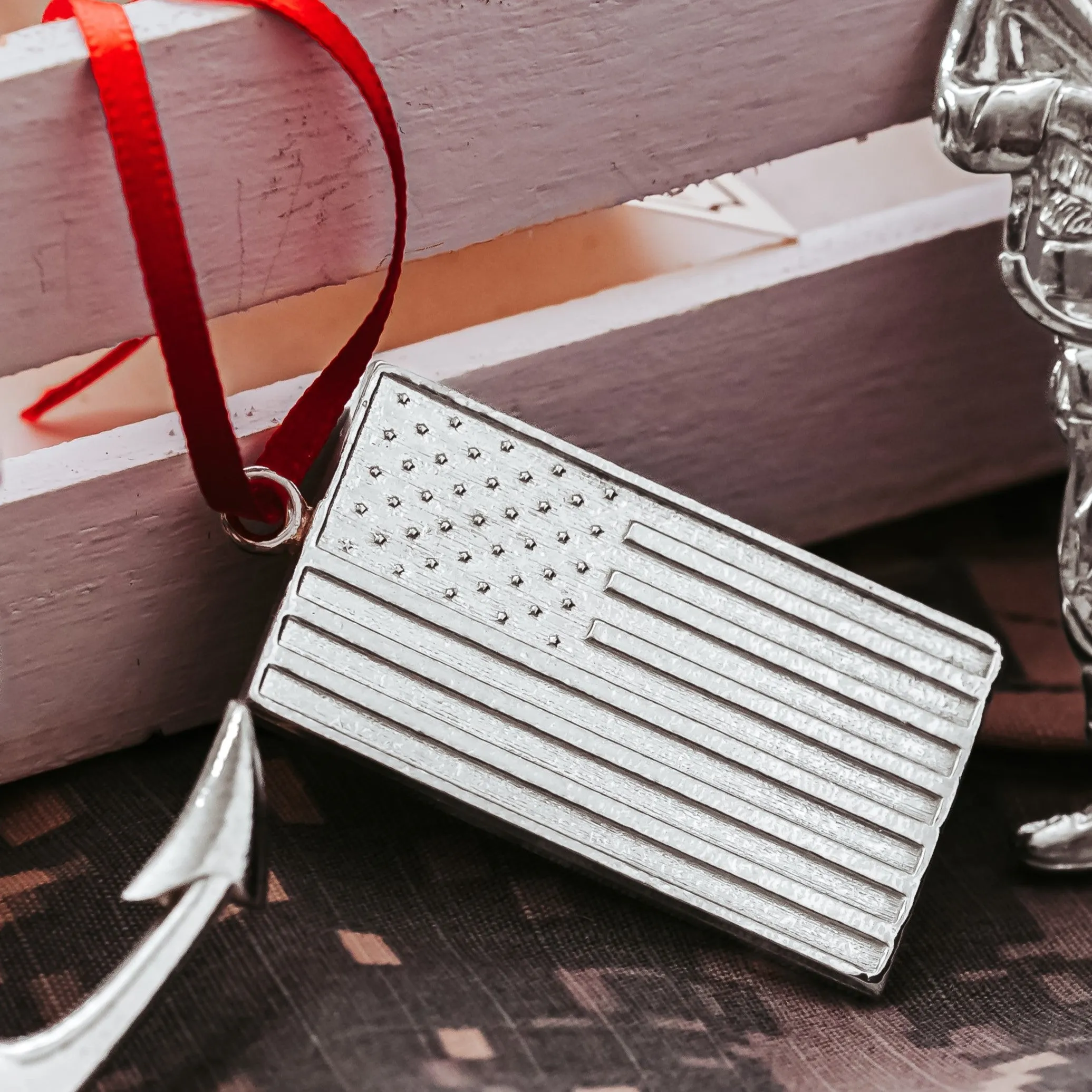 Military Gifts - American Flag - Solider - Anchor - Christmas Ornament