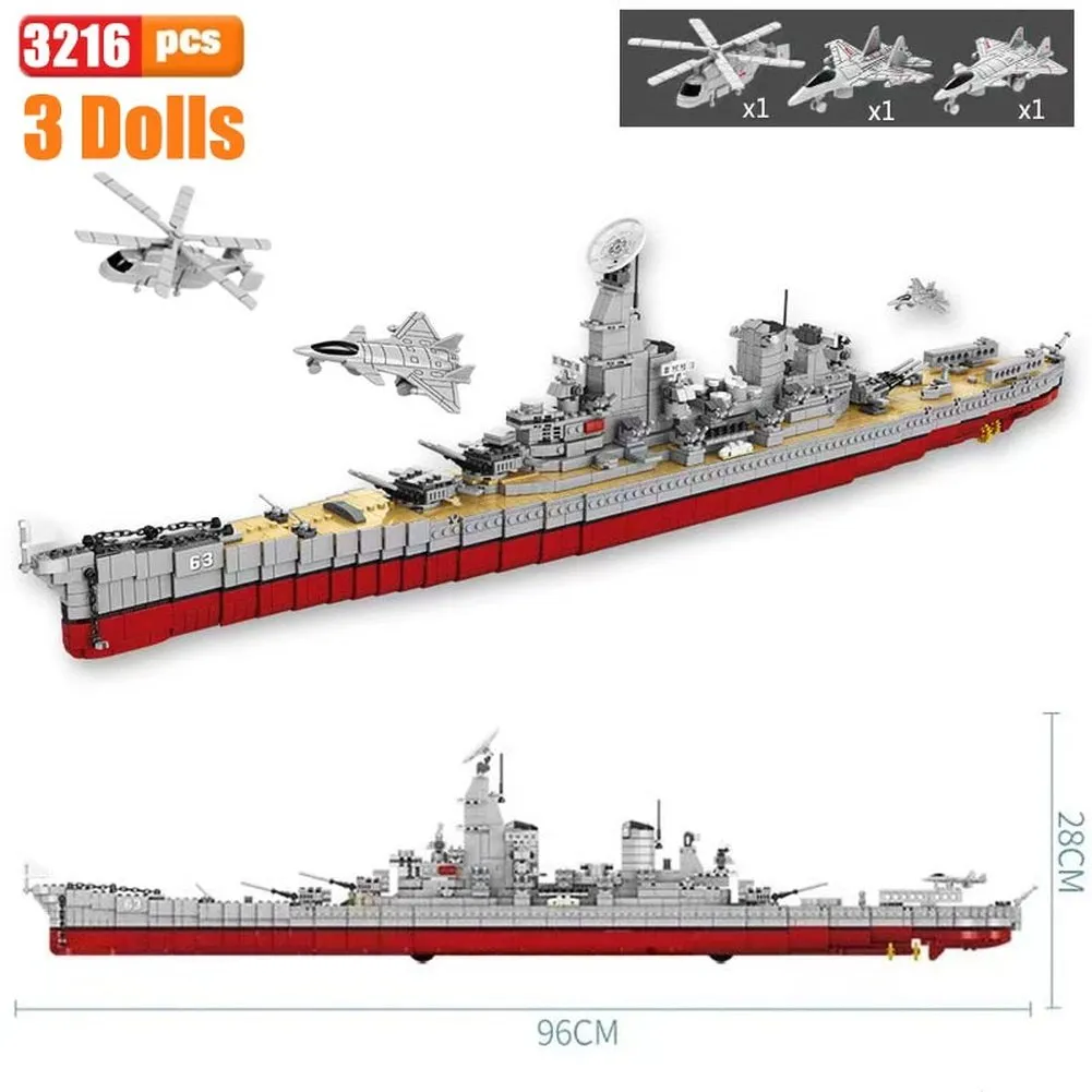 MOC NON  Airaft Carrier With LED Building Blocks Soldier Battleship Brick Weapon Warship Toys Waraft Ship Boat