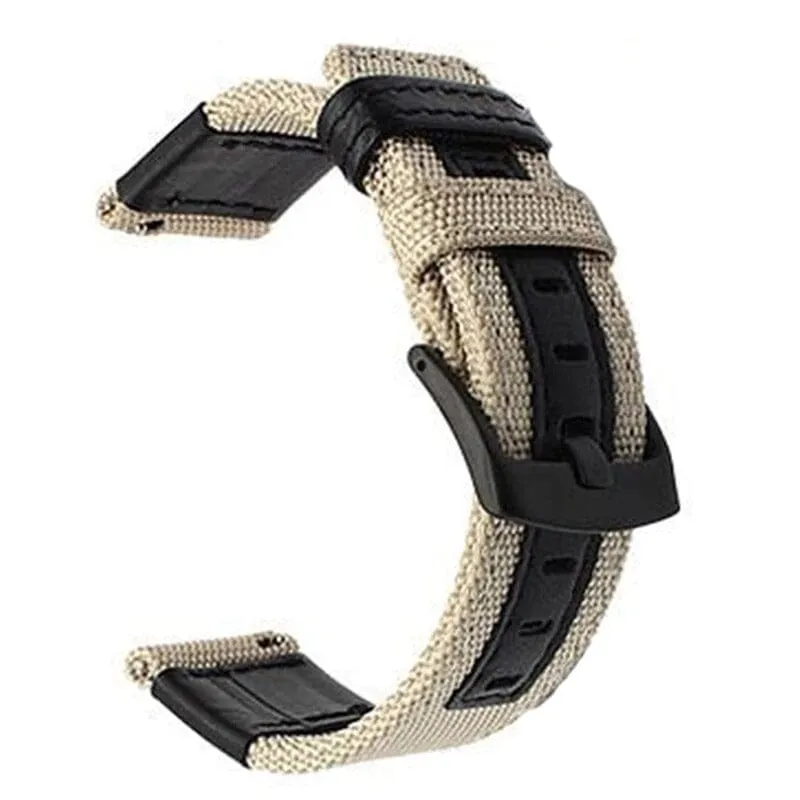 Nylon and Leather Watch Straps Compatible with Swiss Military 22mm Range