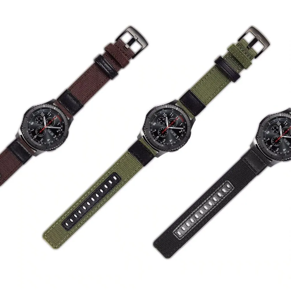 Nylon and Leather Watch Straps Compatible with Swiss Military 22mm Range