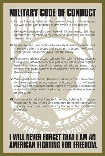 POW-MIA "Fighting for Freedom" Military Code of Conduct Poster - American Image