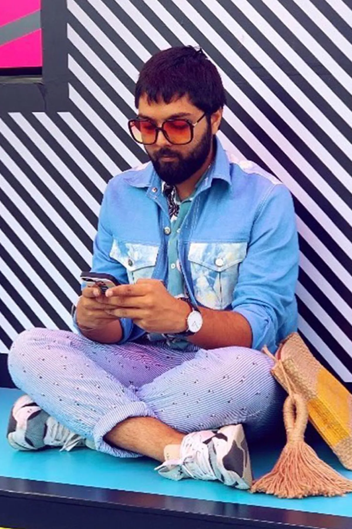 Pranay Jaitely In Tyed & Dyed Blue Denim Jacket