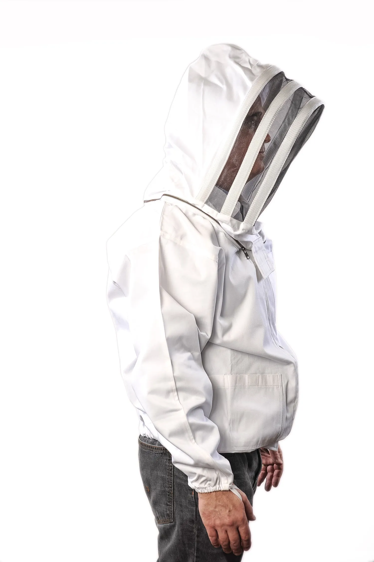 Premium breathable Cotton Beekeeper Jacket with Fencing Veil