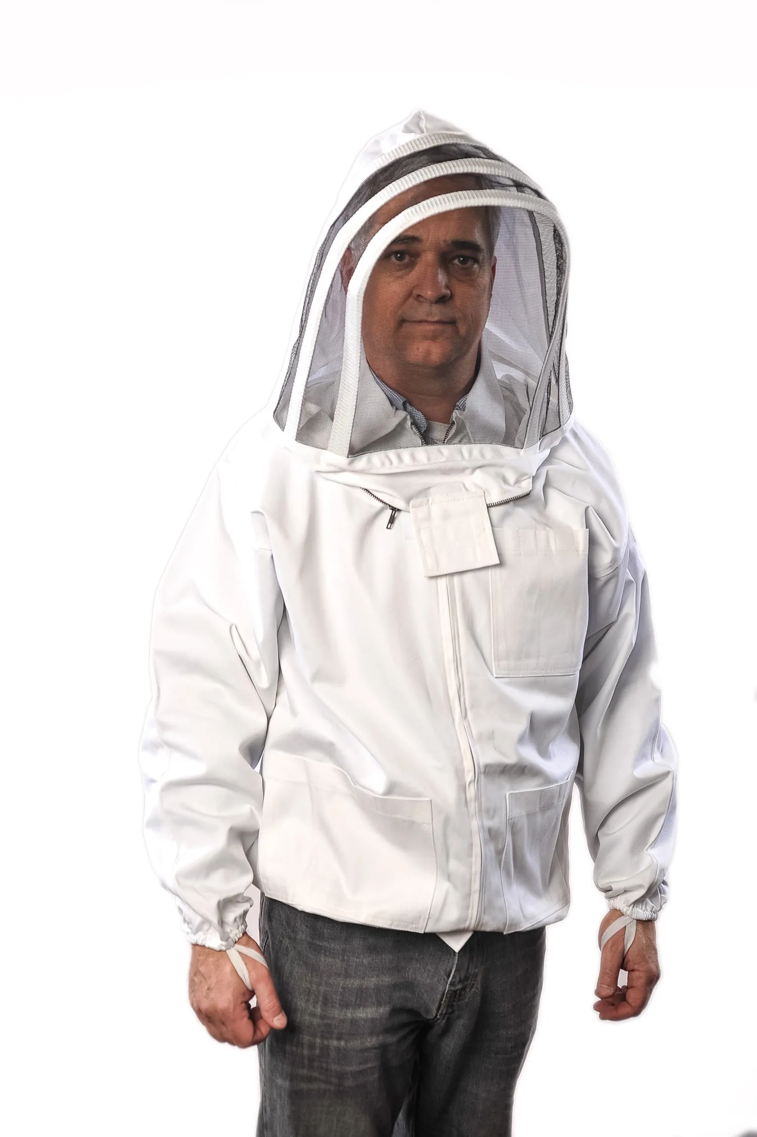 Premium breathable Cotton Beekeeper Jacket with Fencing Veil