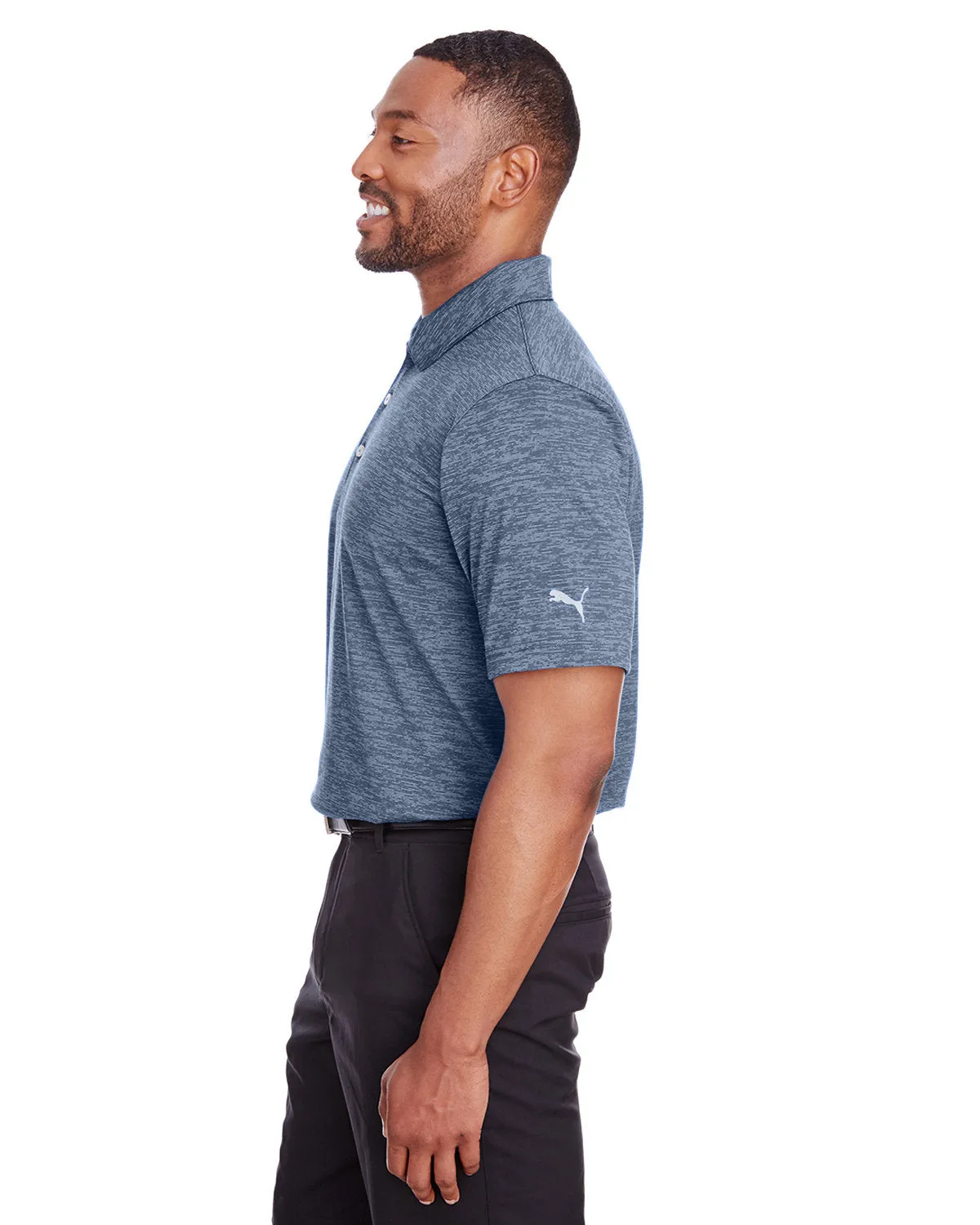 Puma Golf Men's Icon Heather Polo, Peacoat