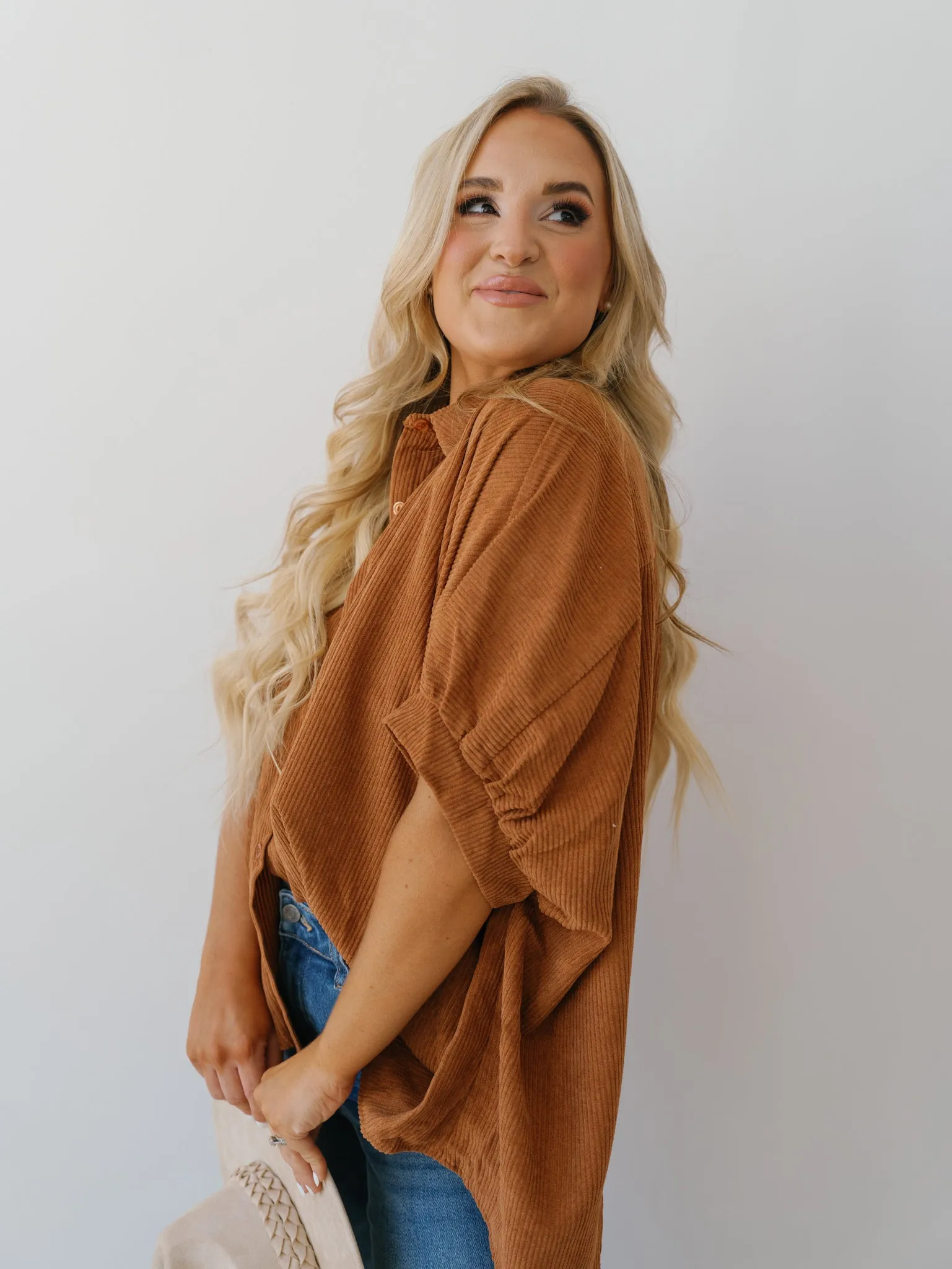 Raelynn Corduroy Top - Brownie