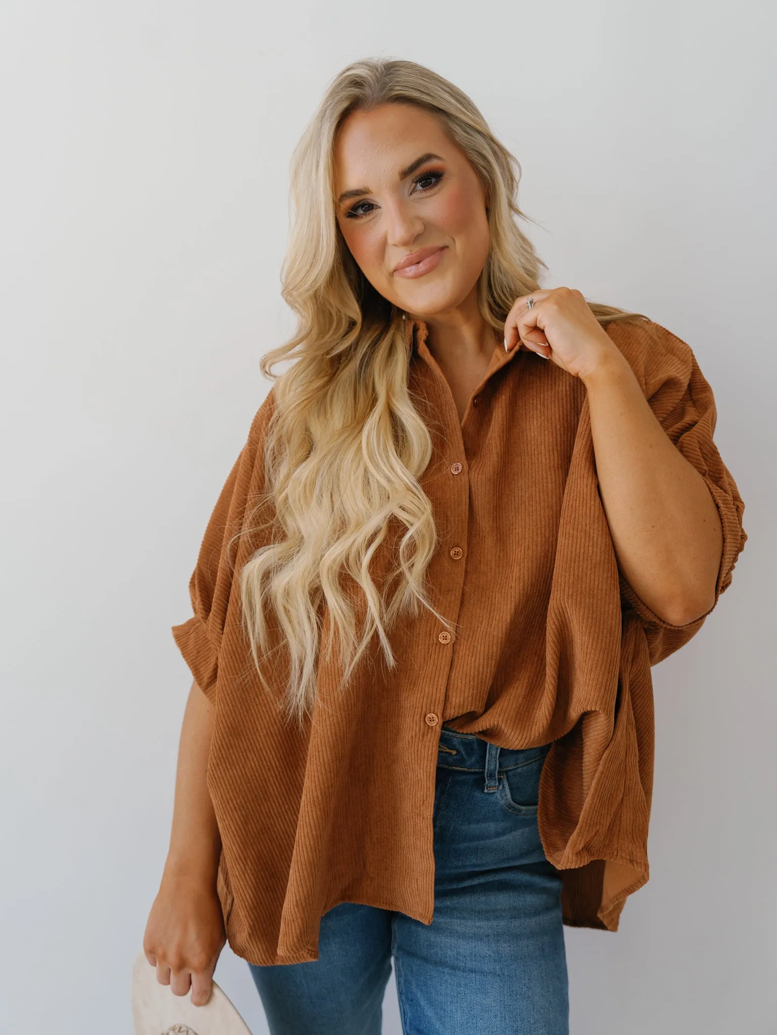 Raelynn Corduroy Top - Brownie