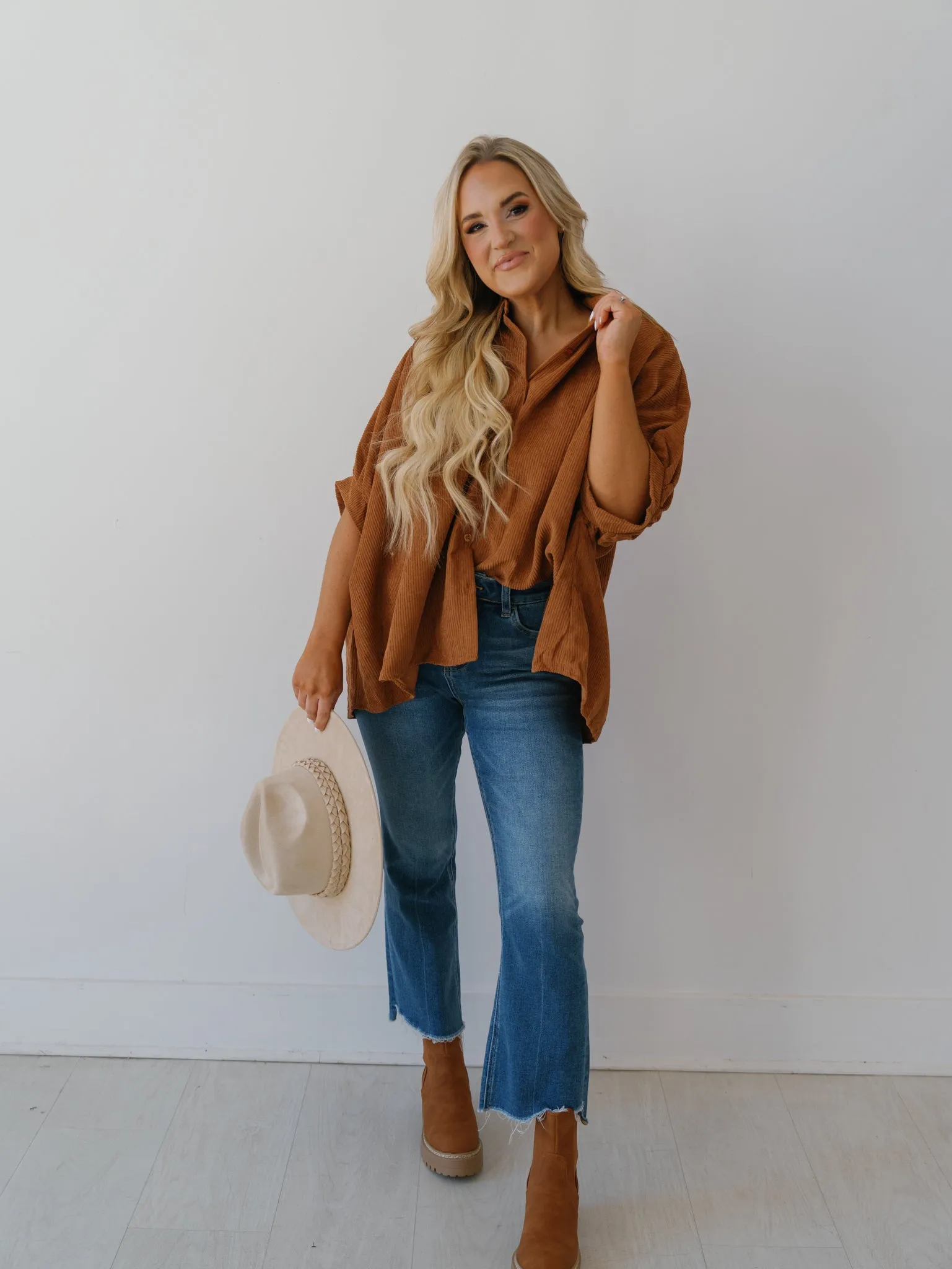 Raelynn Corduroy Top - Brownie