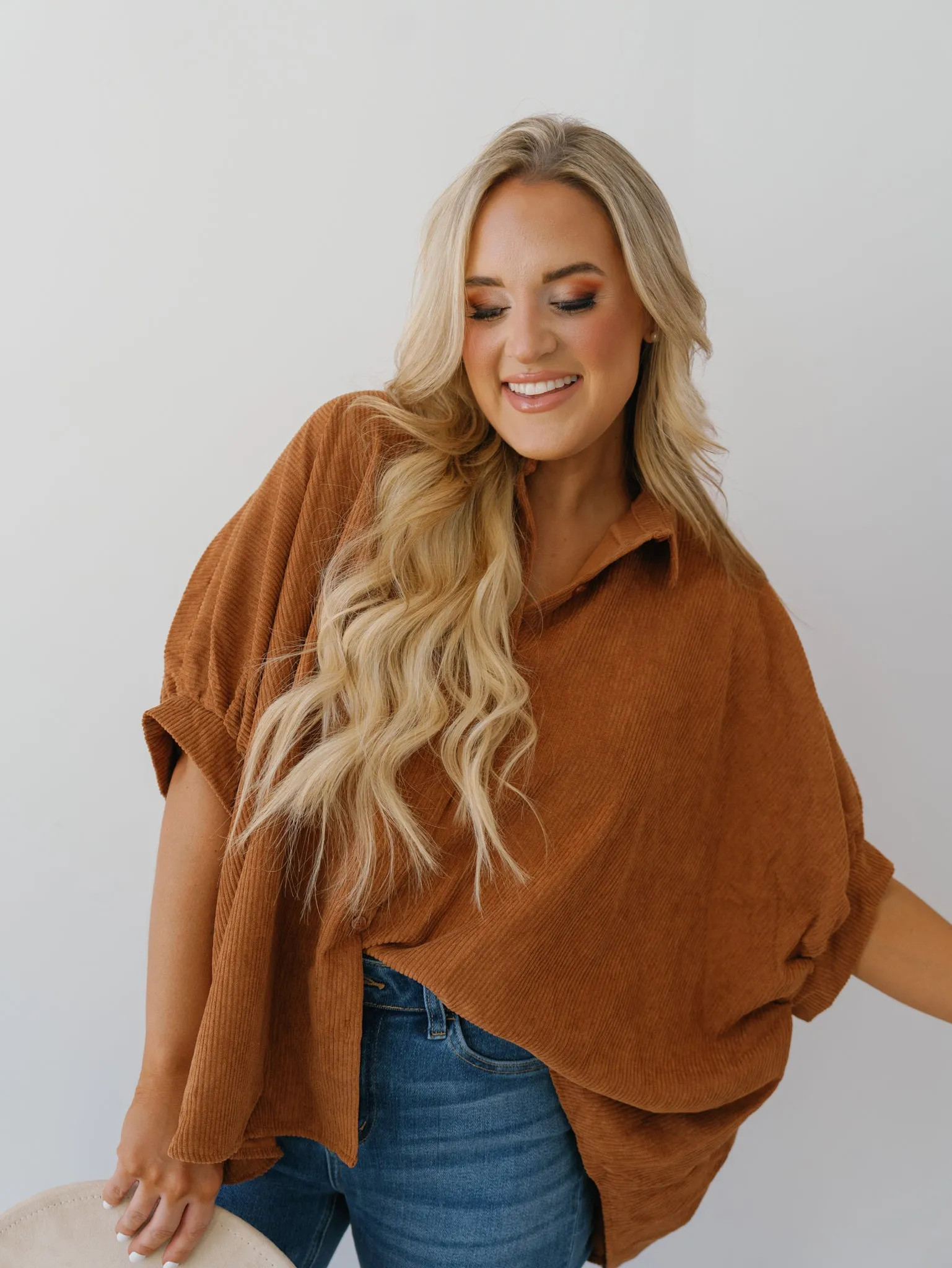 Raelynn Corduroy Top - Brownie