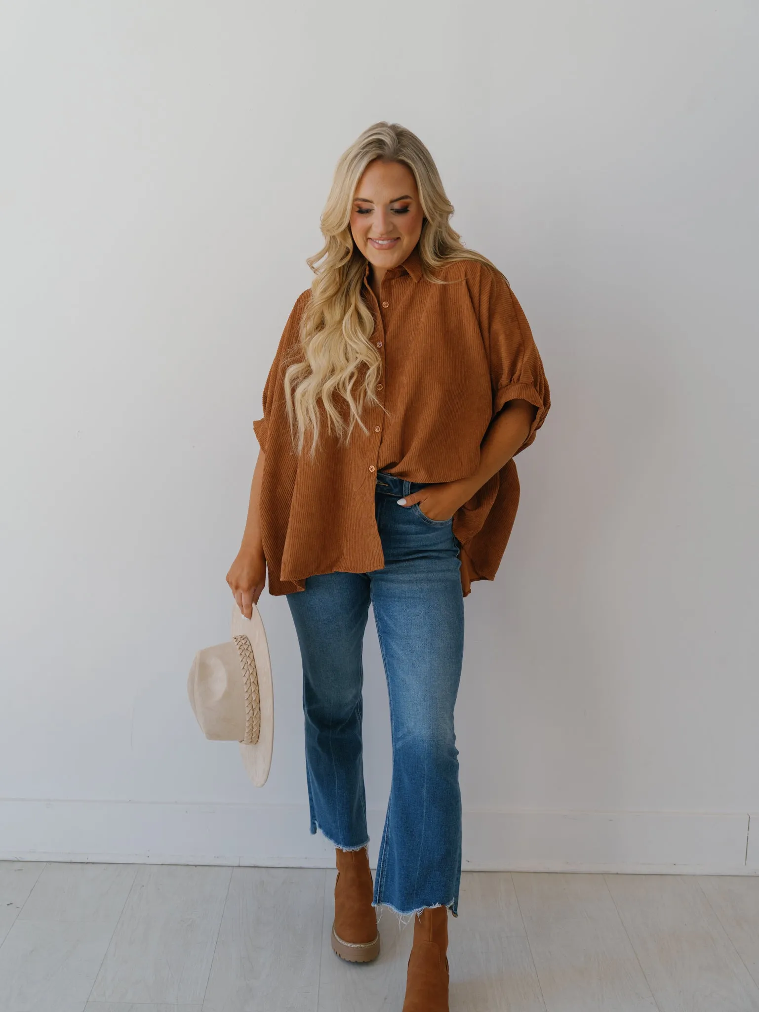 Raelynn Corduroy Top - Brownie