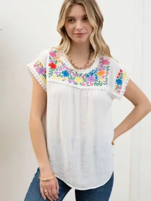 Renee Floral Embroidery Blouse