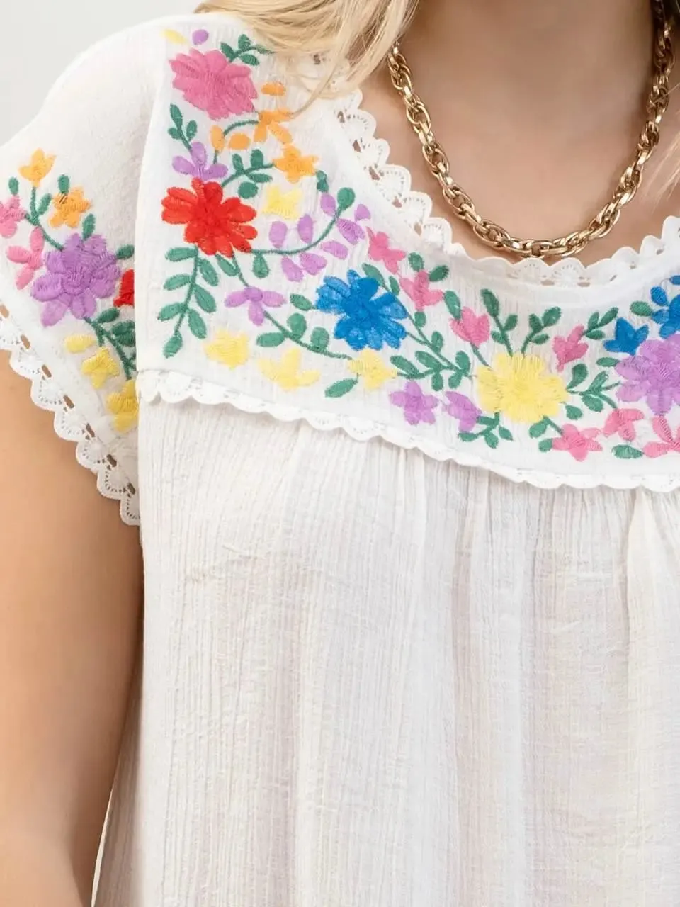 Renee Floral Embroidery Blouse