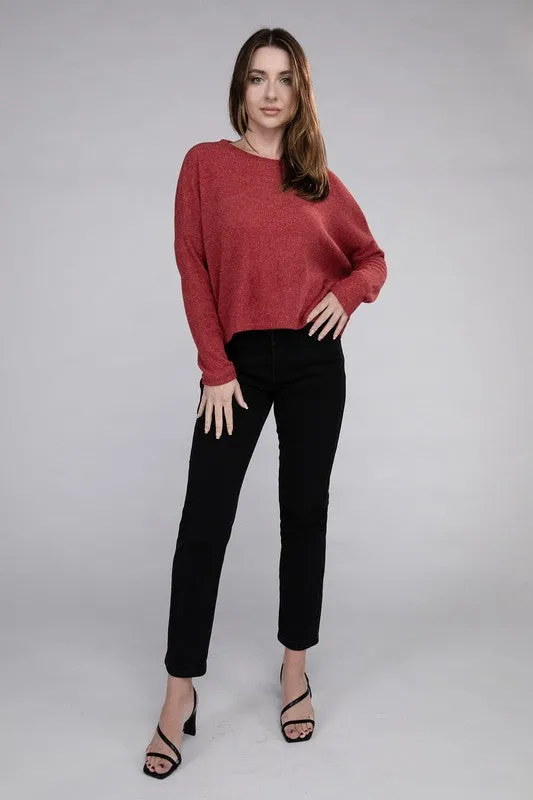 Ribbed Dolman Long Sleeve Sweater