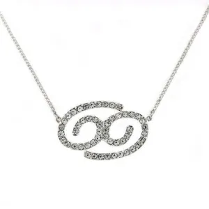 Silver Brass Chain Pendant with Top Grade Crystal in Clear for Women Style SNK12