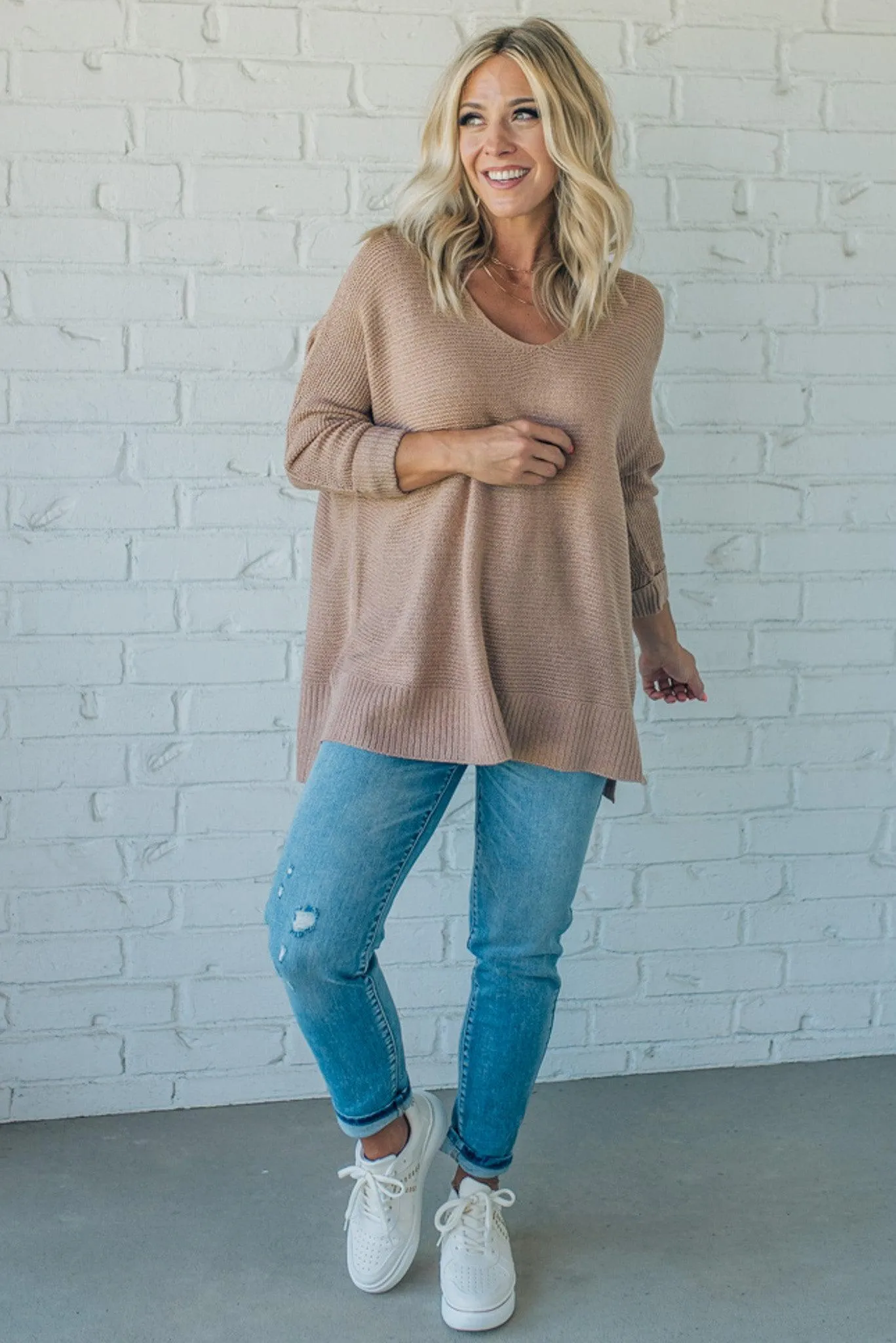 Slouchy V-Neck Sweater