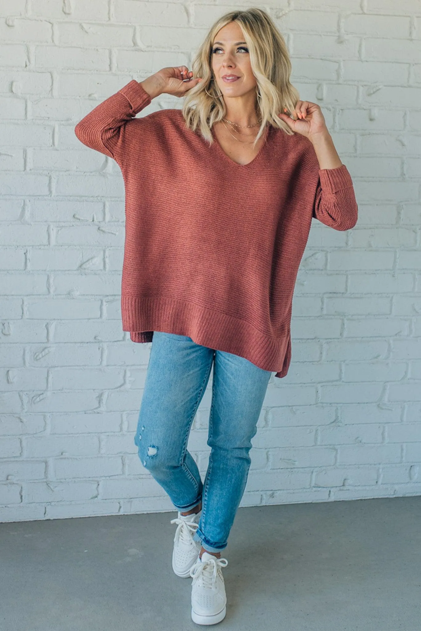 Slouchy V-Neck Sweater