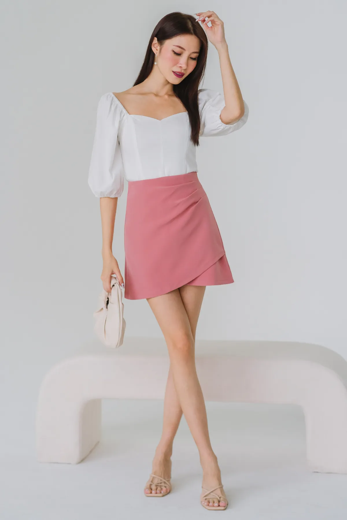 Smitten Overlap Skorts (Peach)