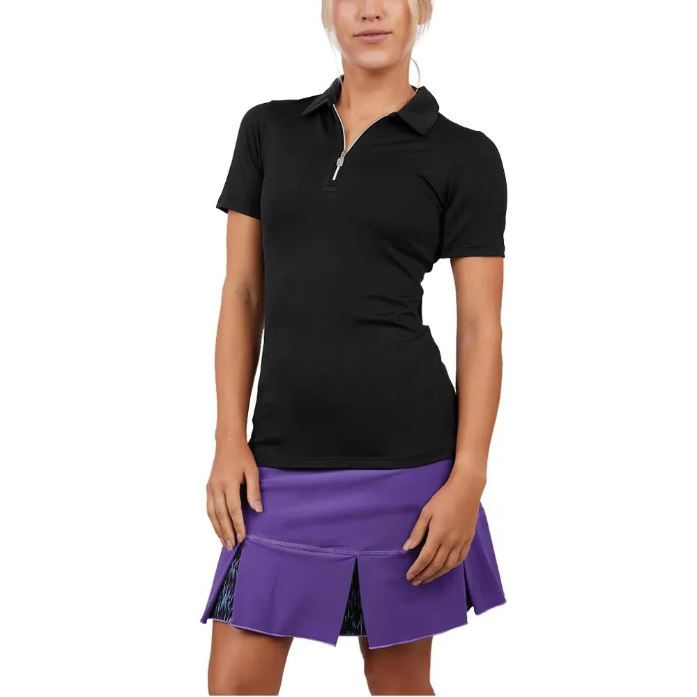 Sofibella Women's UV Colors Micro Pique Polo - Black