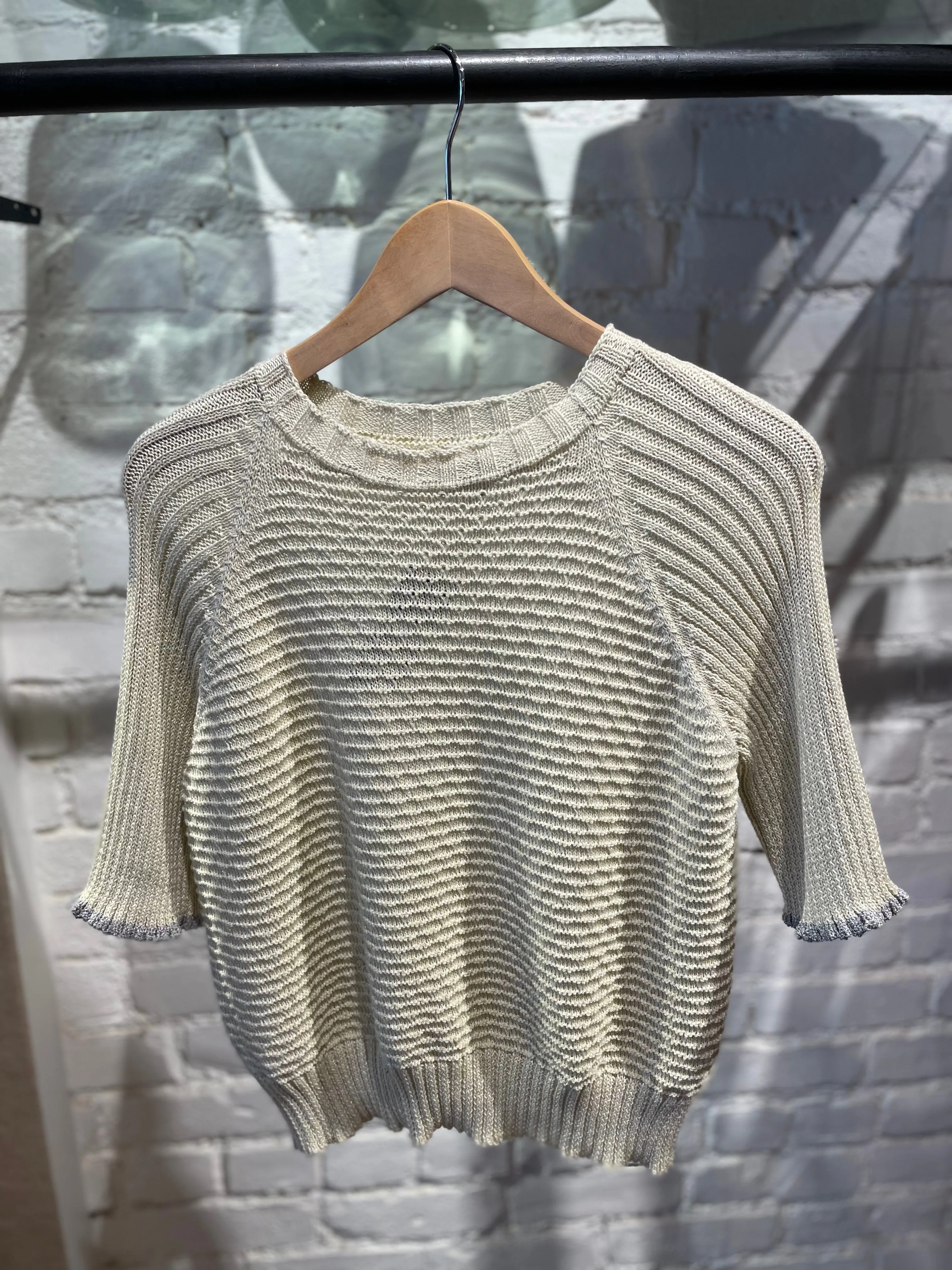 Sparkling cotton cashmere raglan