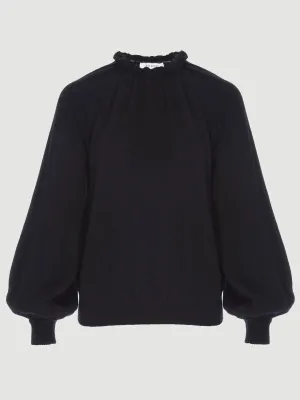 Sustainable Cashmere Femme Tissue Sweatshirt -- Noir