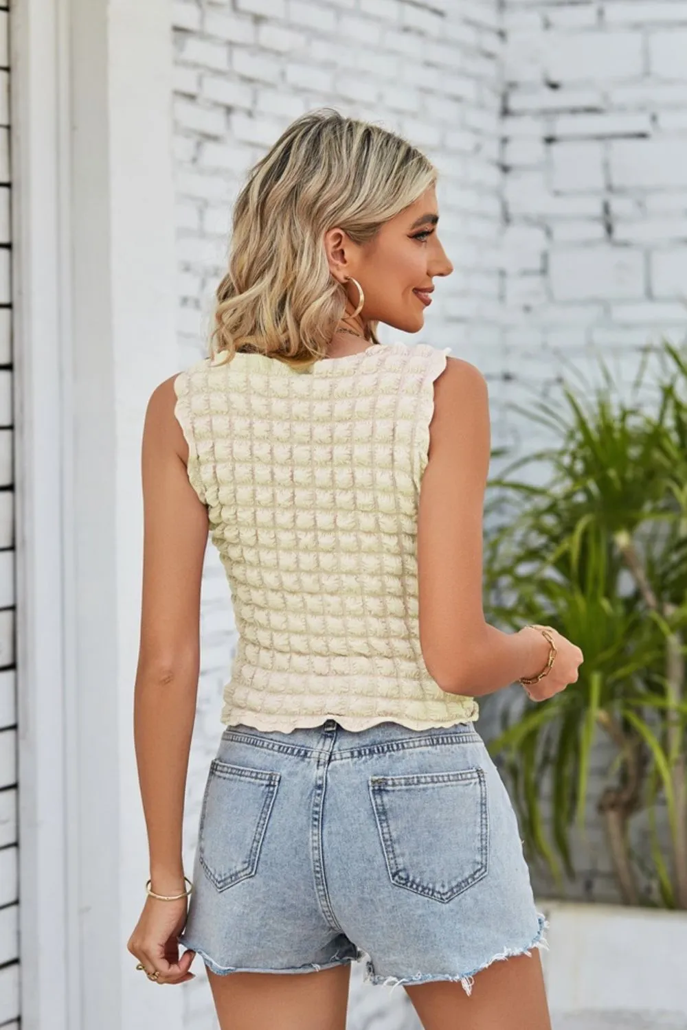 Textured Round Neck Tank