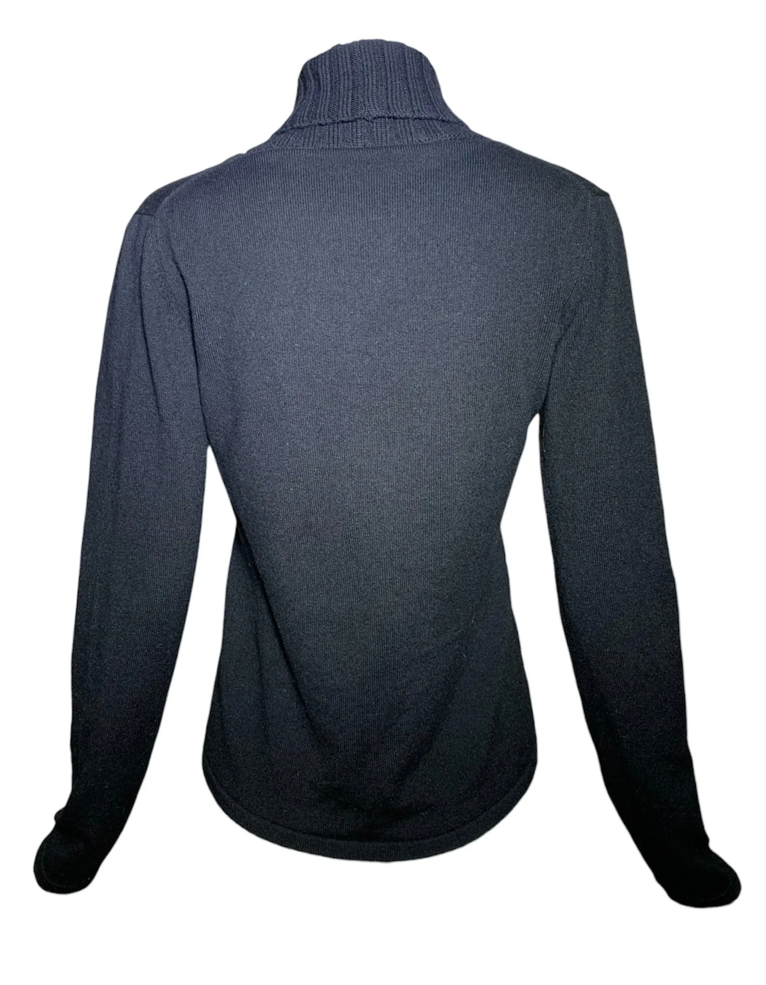 Tom Ford for Gucci 2000's Black Cashmere Cut Out Turtleneck Sweater