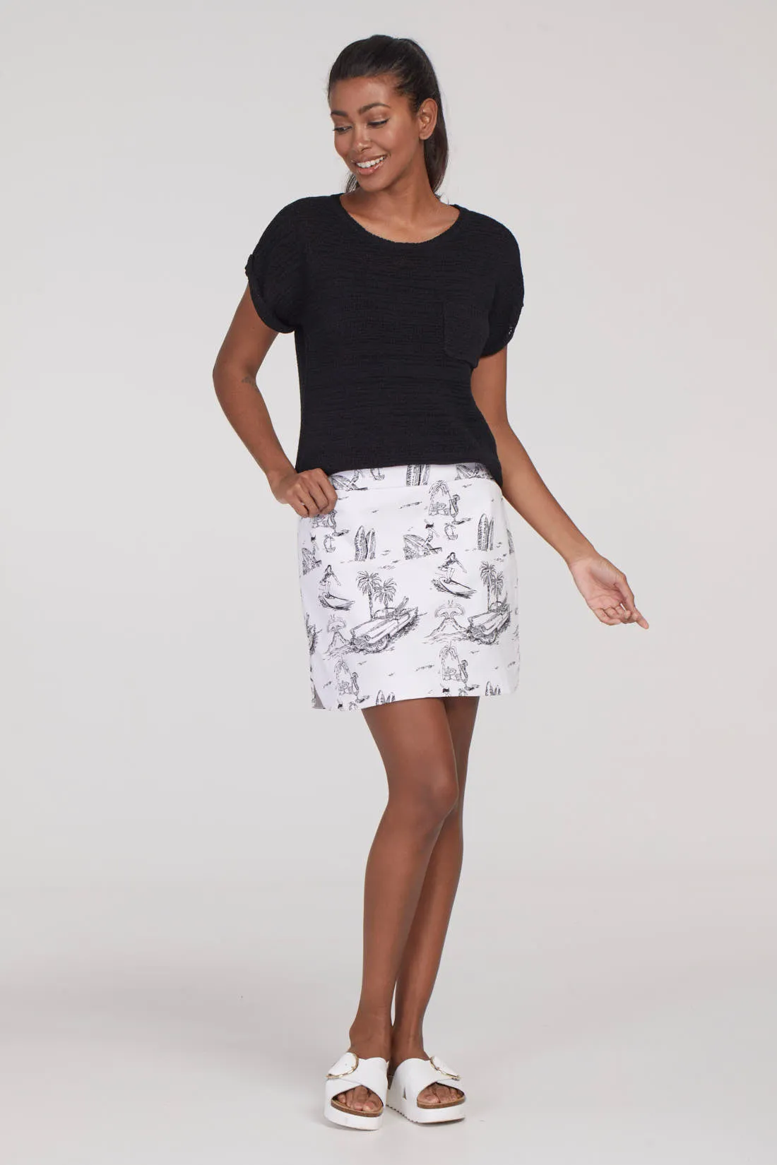 Tribal | Curved Hem | Printed | Skort | Women's