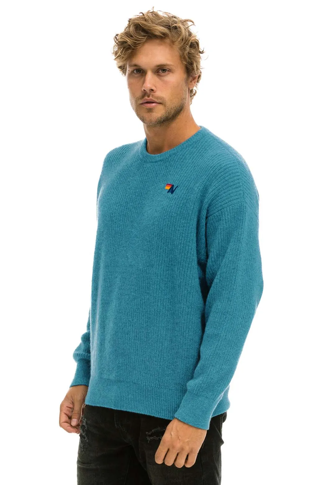 VINTAGE CABIN UNISEX CASHMERE SWEATER - COBALT