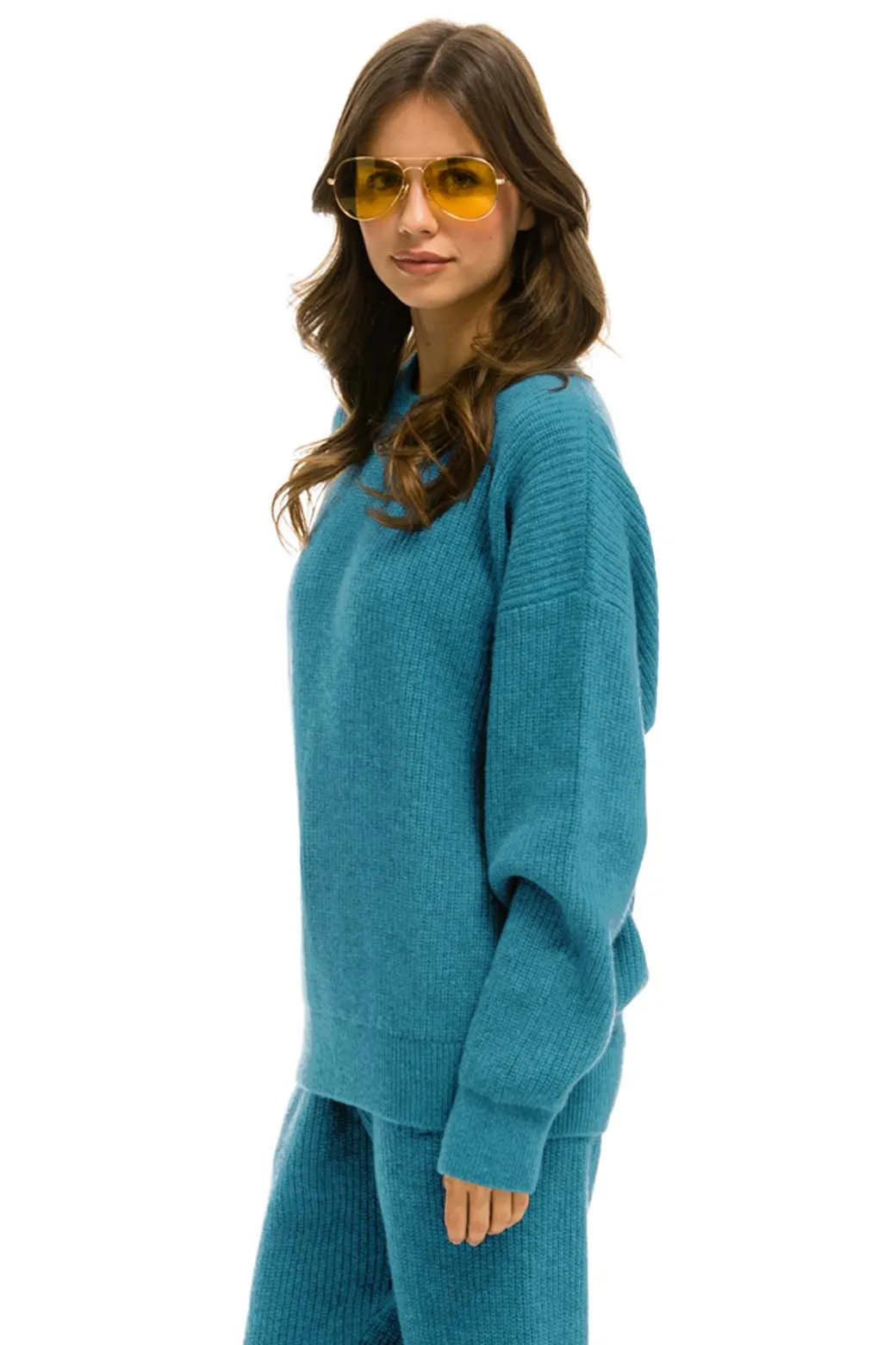 VINTAGE CABIN UNISEX CASHMERE SWEATER - COBALT