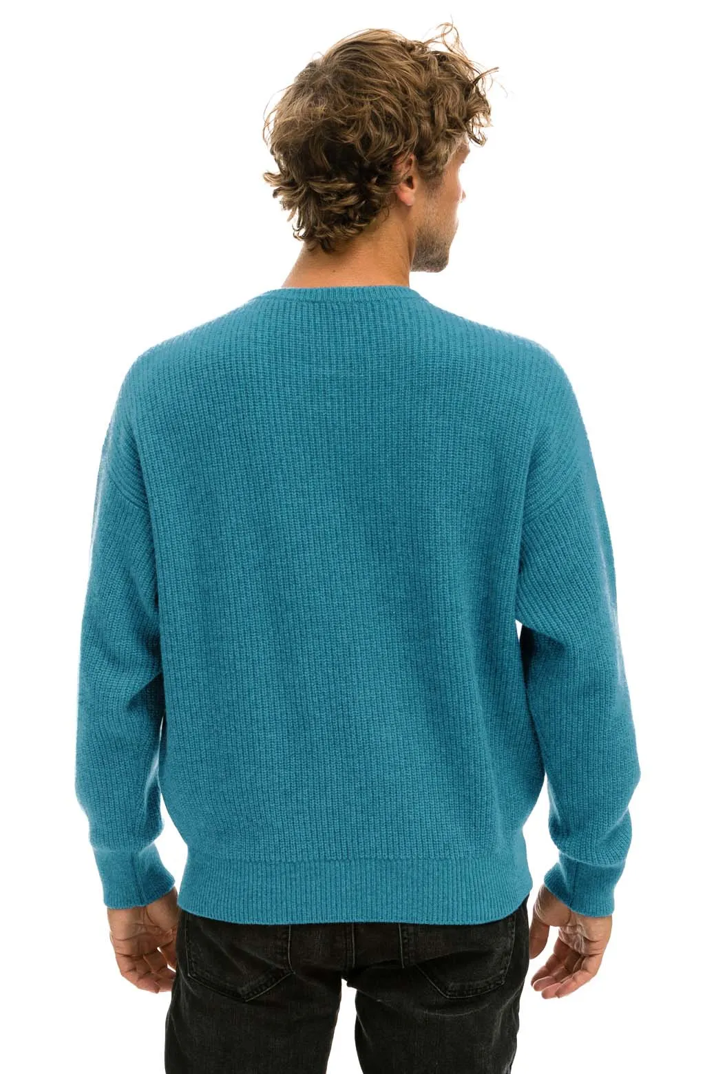 VINTAGE CABIN UNISEX CASHMERE SWEATER - COBALT