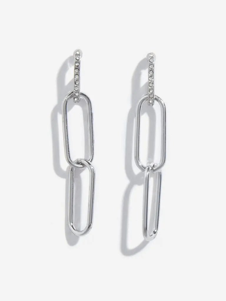 Westside Accessories Silver Chain Design Earrings