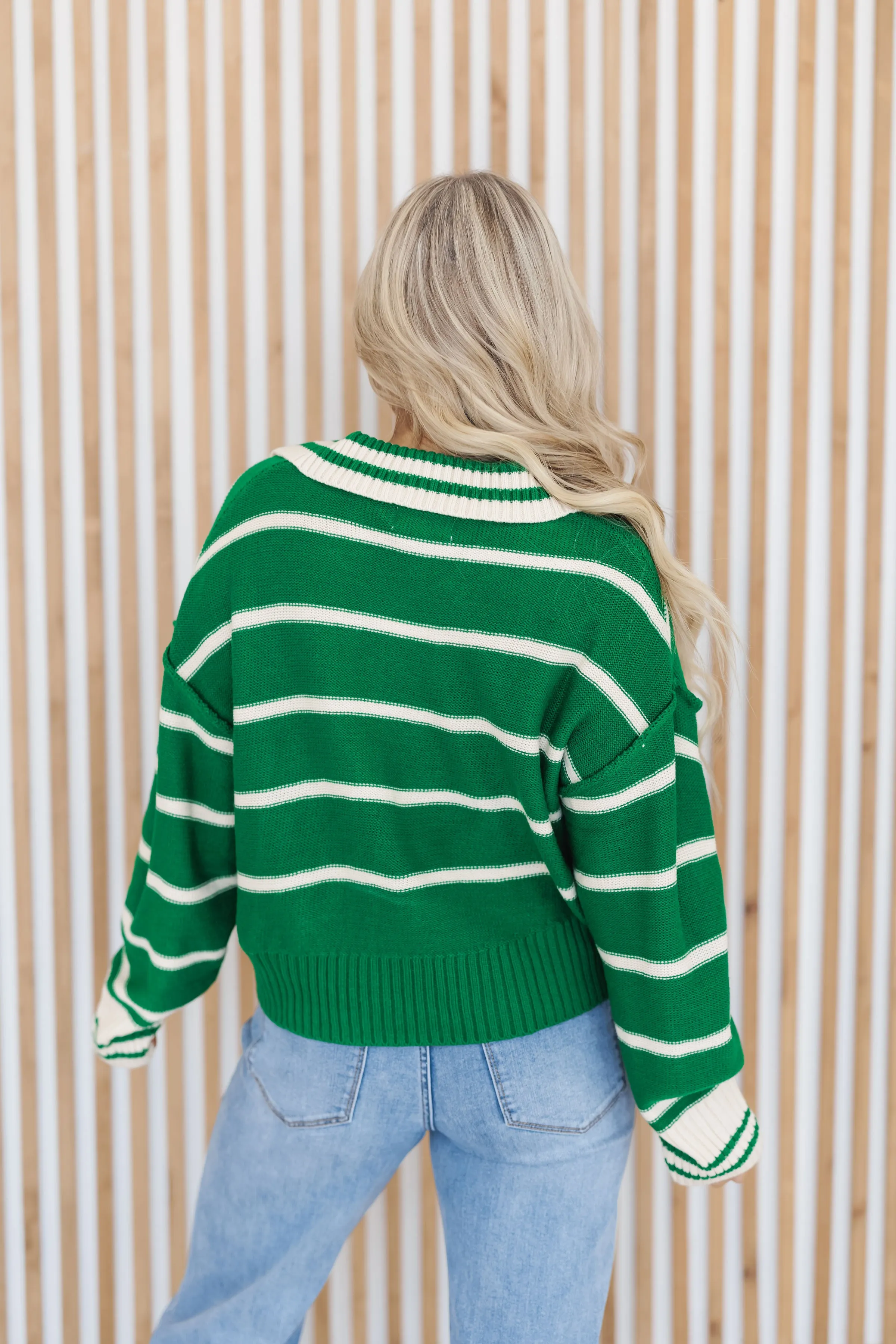 Willow Rae Sweater - Green/Ivory