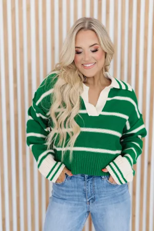 Willow Rae Sweater - Green/Ivory