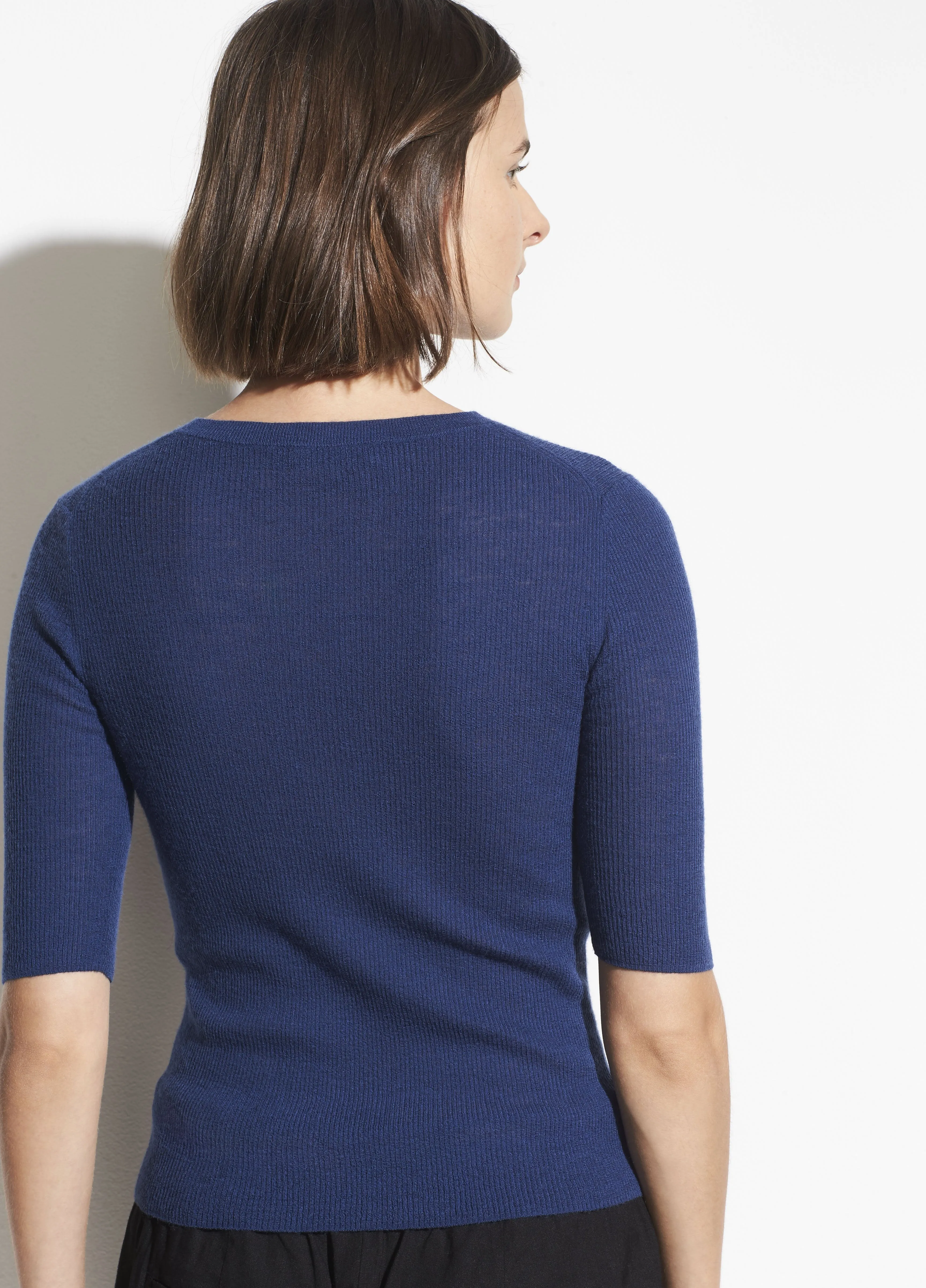 Wool Cashmere Boxy Crew in H Perri Dust