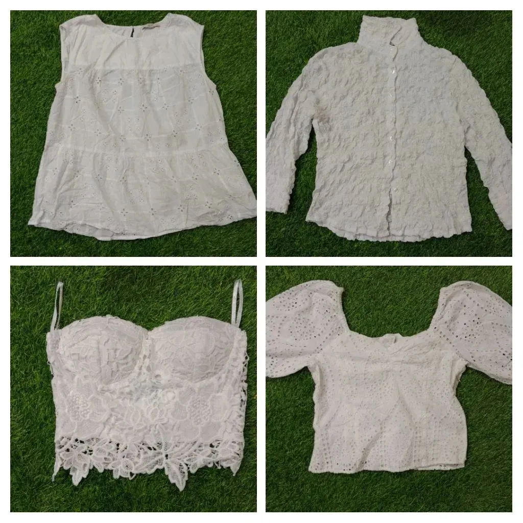 Y2k white blouses for women