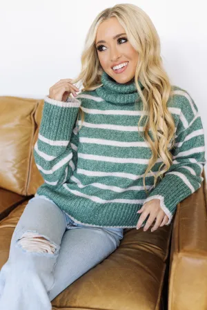 Z Supply Josephine Stripe Sweater - Palm Green