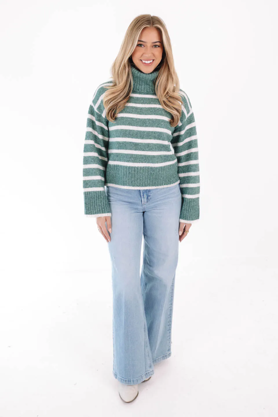 Z Supply Josephine Stripe Sweater - Palm Green